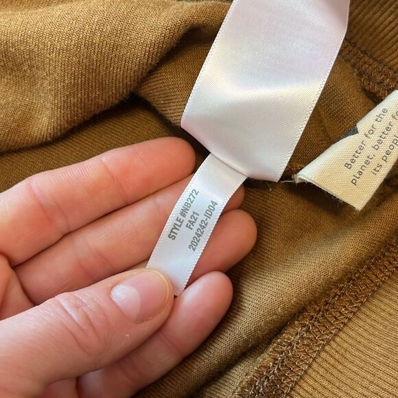 Madewell MWL Velour Half Zip Sweatshirt Lounge Retro 70s Dried Cedar Brown XS - Picture 10 of 10